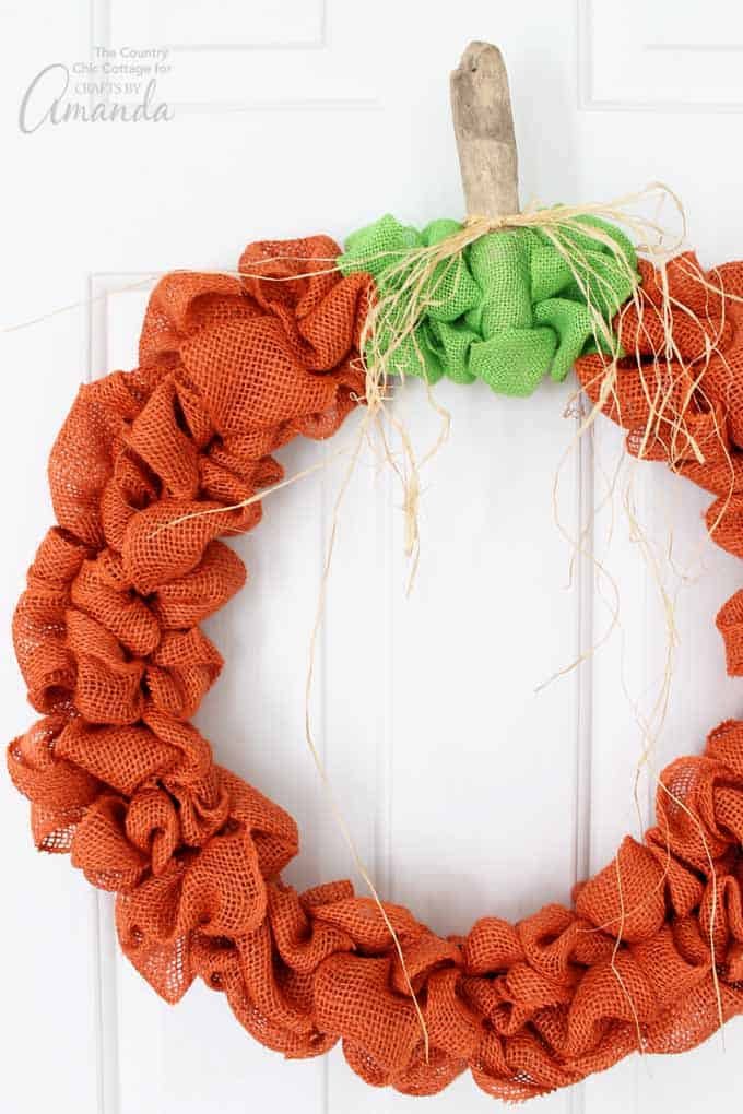 Burlap Pumpkin Wreath Design