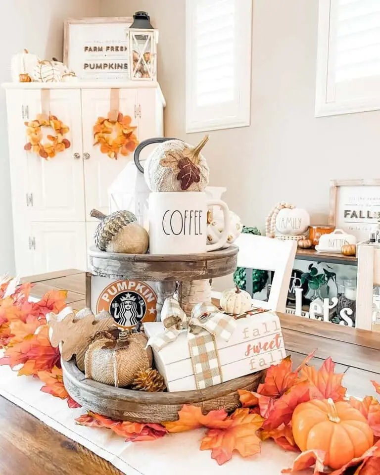 Coffee-Themed Fall Tray Arrangement