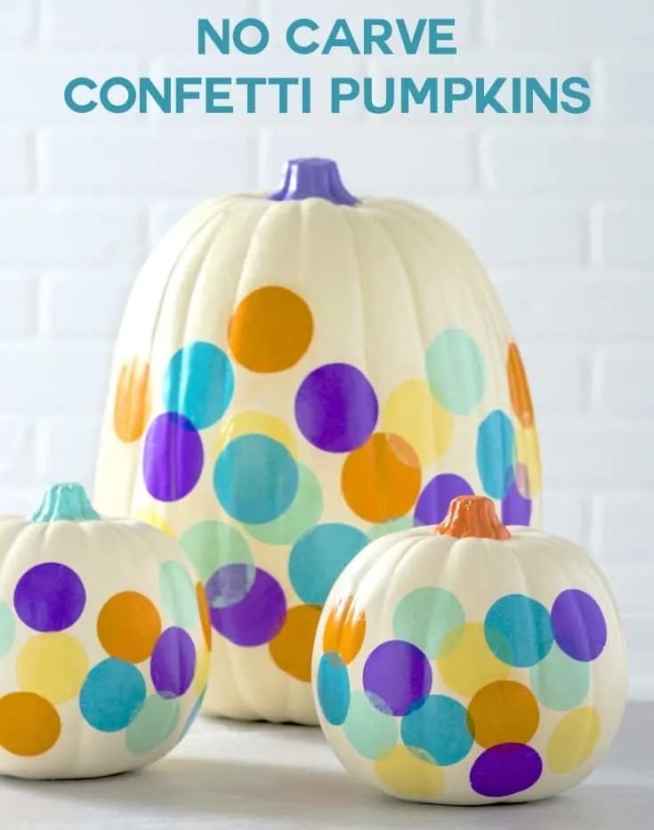 Confetti Decorated Pumpkins