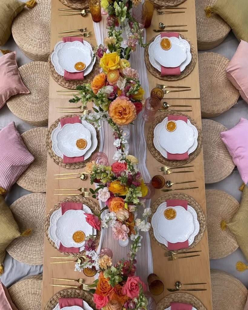 Coral and Pink Floor Setup