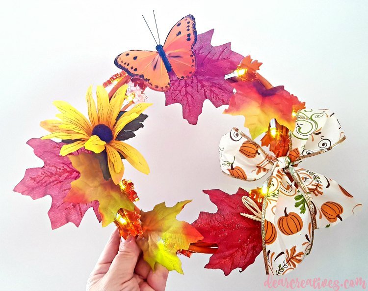 Dollar Store Lighted Wreath