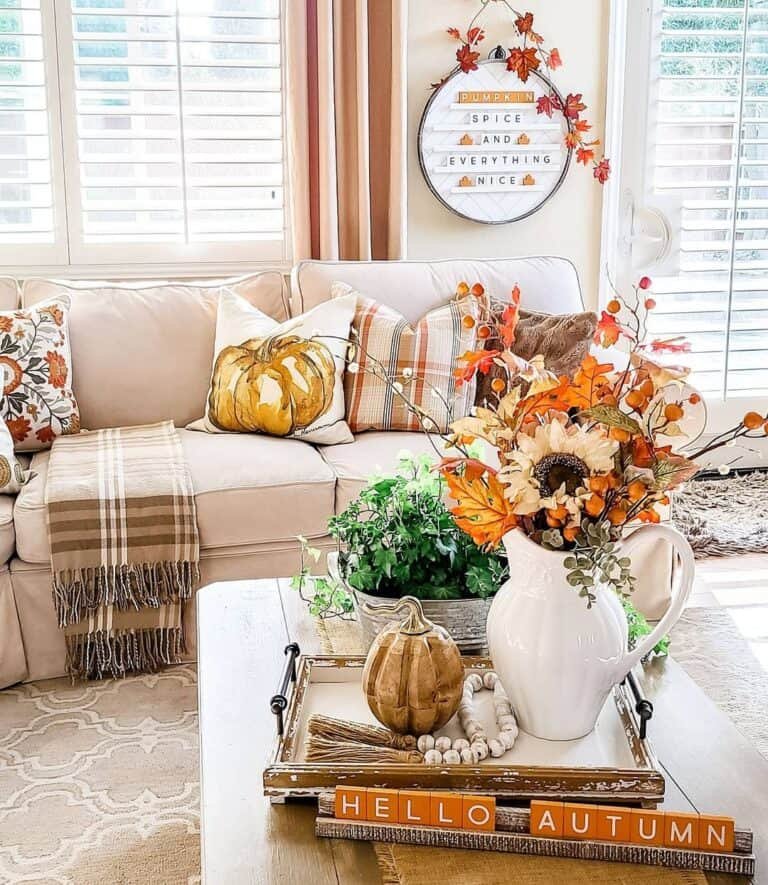 Fall Coffee Table Arrangement