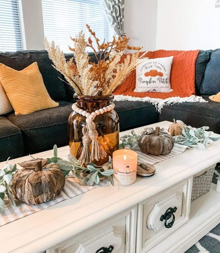 Fall Decor on White Table