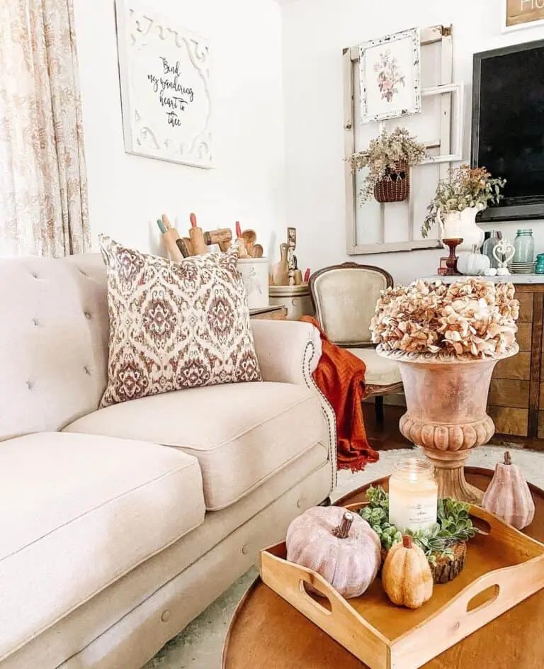 Fall Decor on Wooden Table