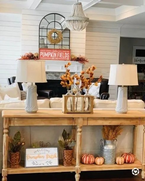Fall Floral Console Decor