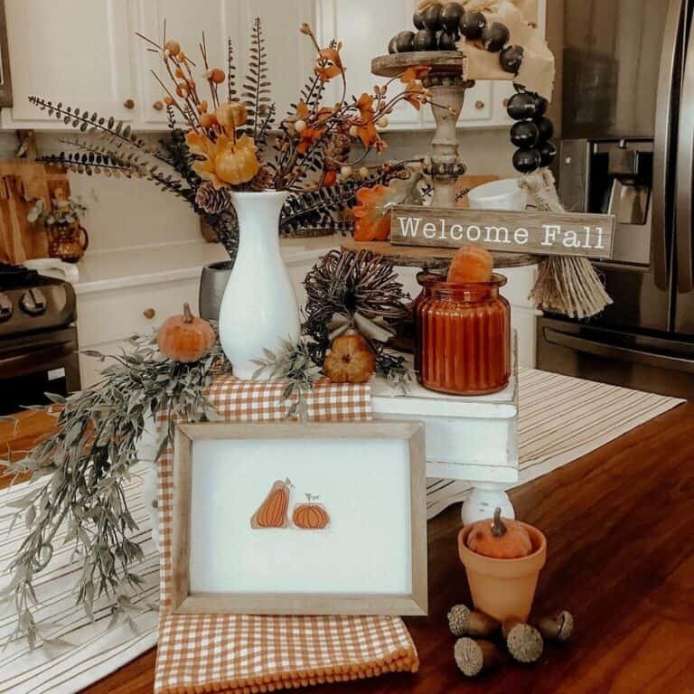 Fall Tiered Tray Centerpiece