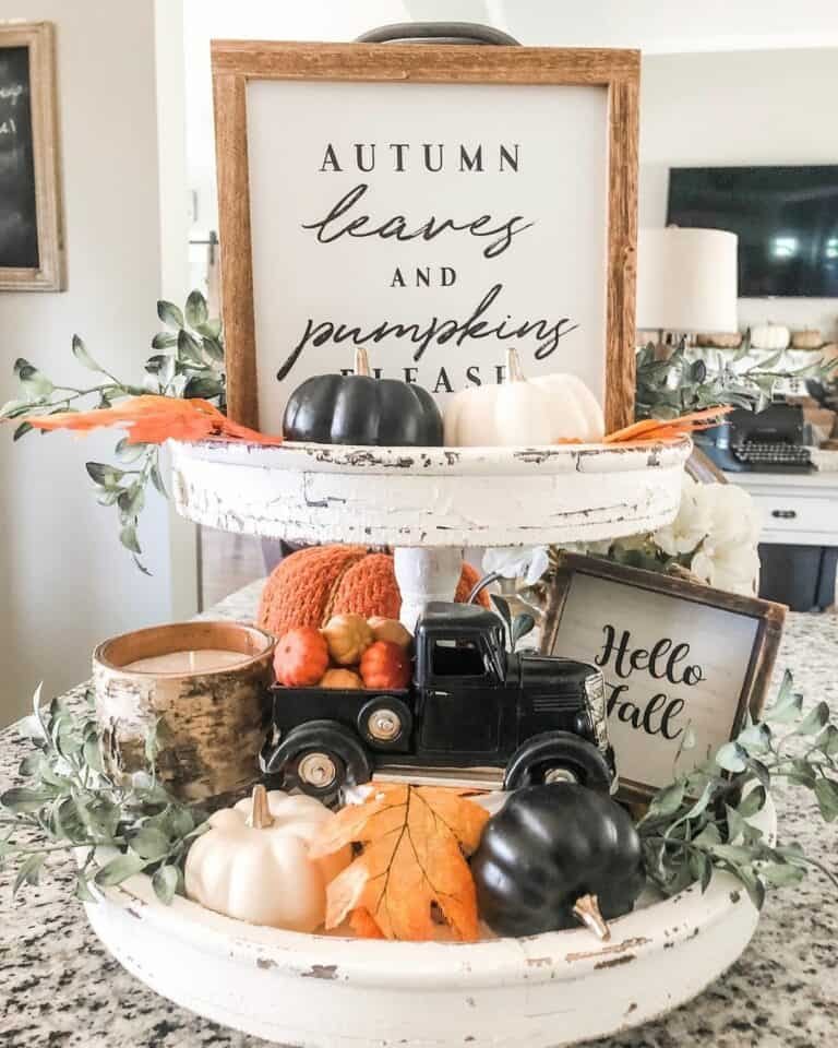 Fall Tiered Tray Decor