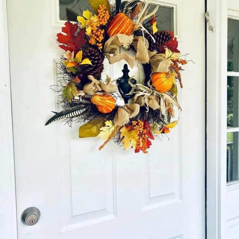 Fall Wreath on White Door