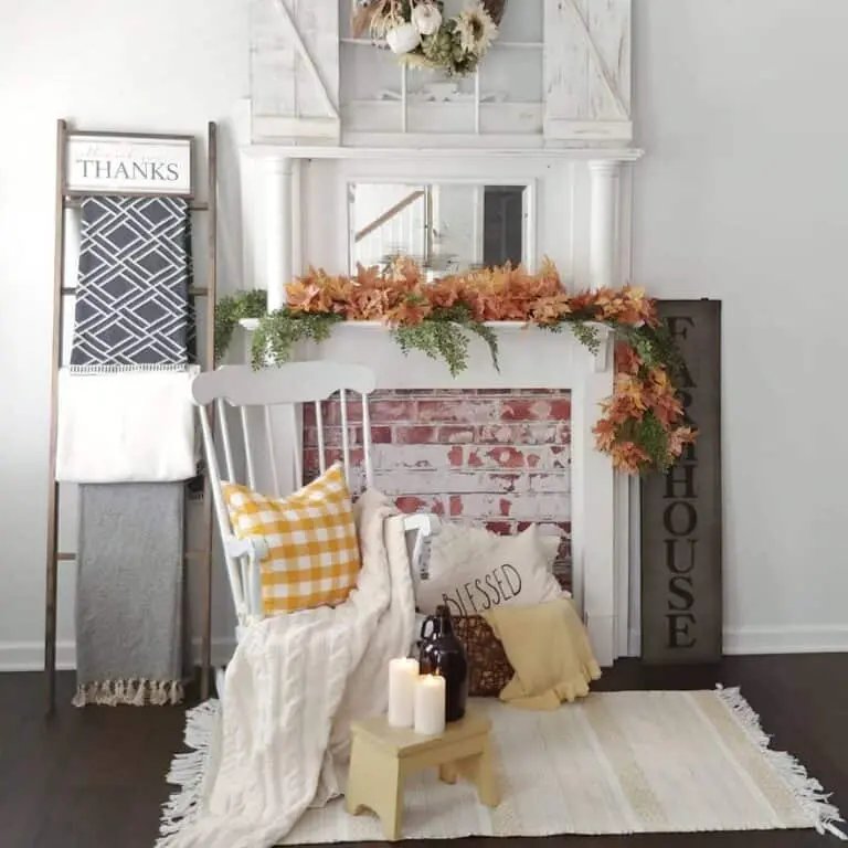 Faux Brick Fireplace Setup