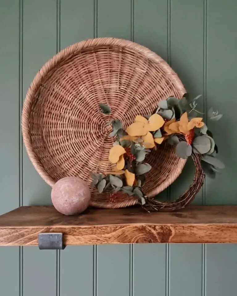Grapevine Wreath on Shelf