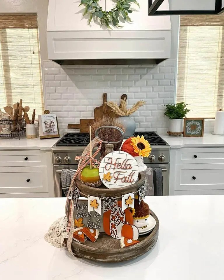 Handmade Fall Tiered Tray