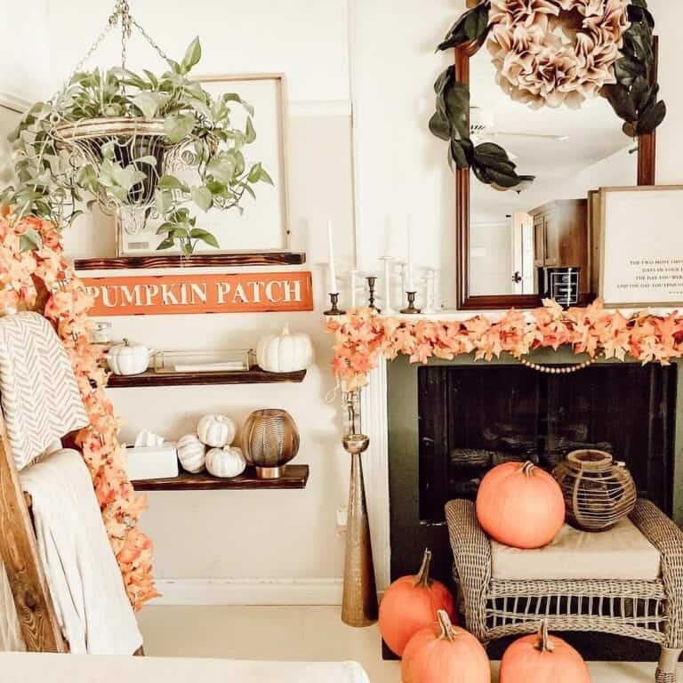 Low Rustic Wall Shelves