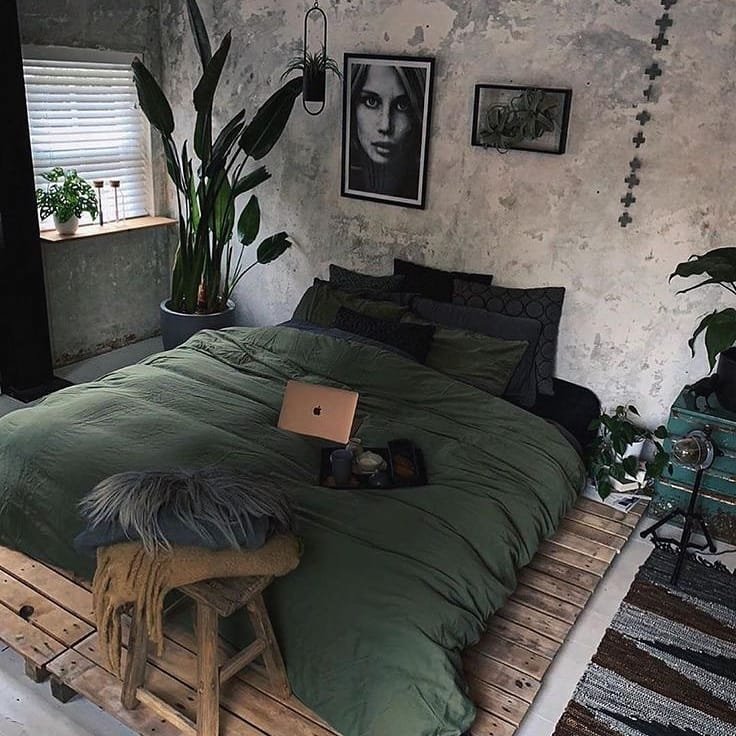Minimalist Industrial Floor Bed