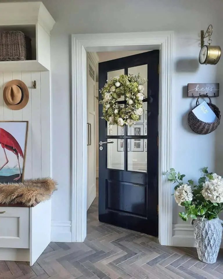 Mudroom White Wreath Ideas