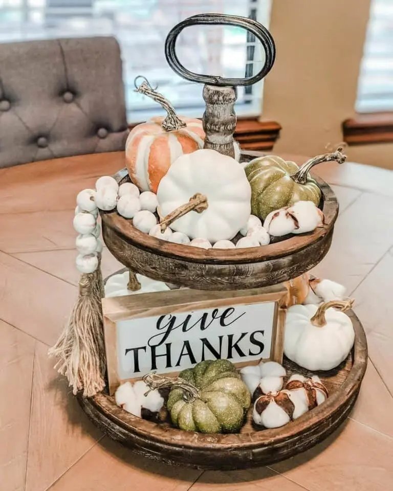 Muted Pumpkin Tiered Tray