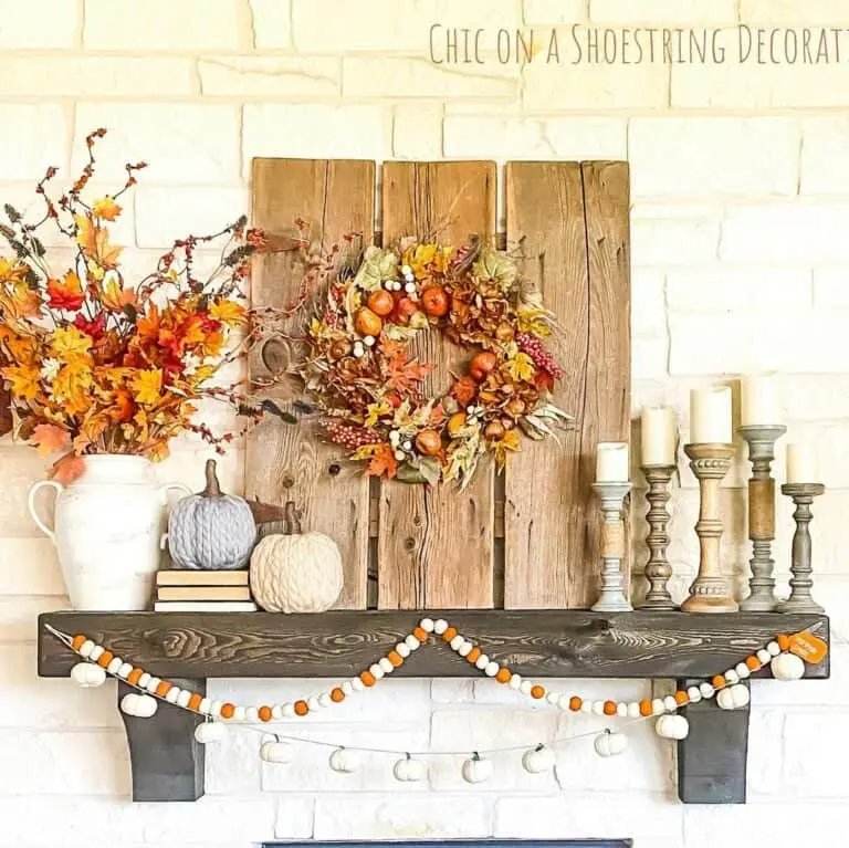 Natural Fall Mantel Décor