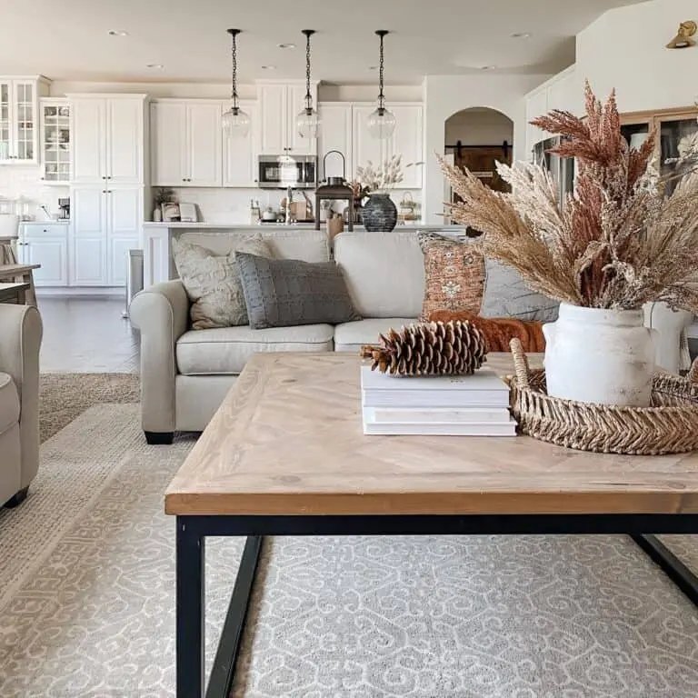 Neutral Fall Coffee Table Decor
