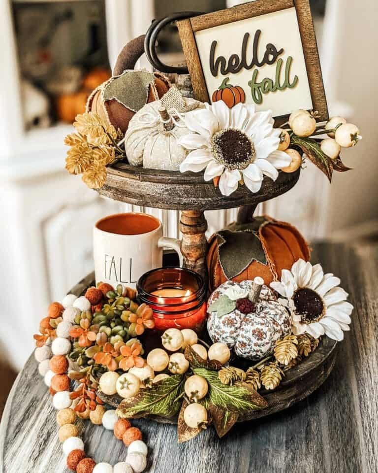Neutral Fall Tiered Tray
