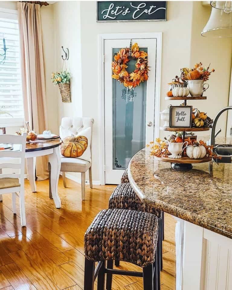 Orange and White Fall Decor