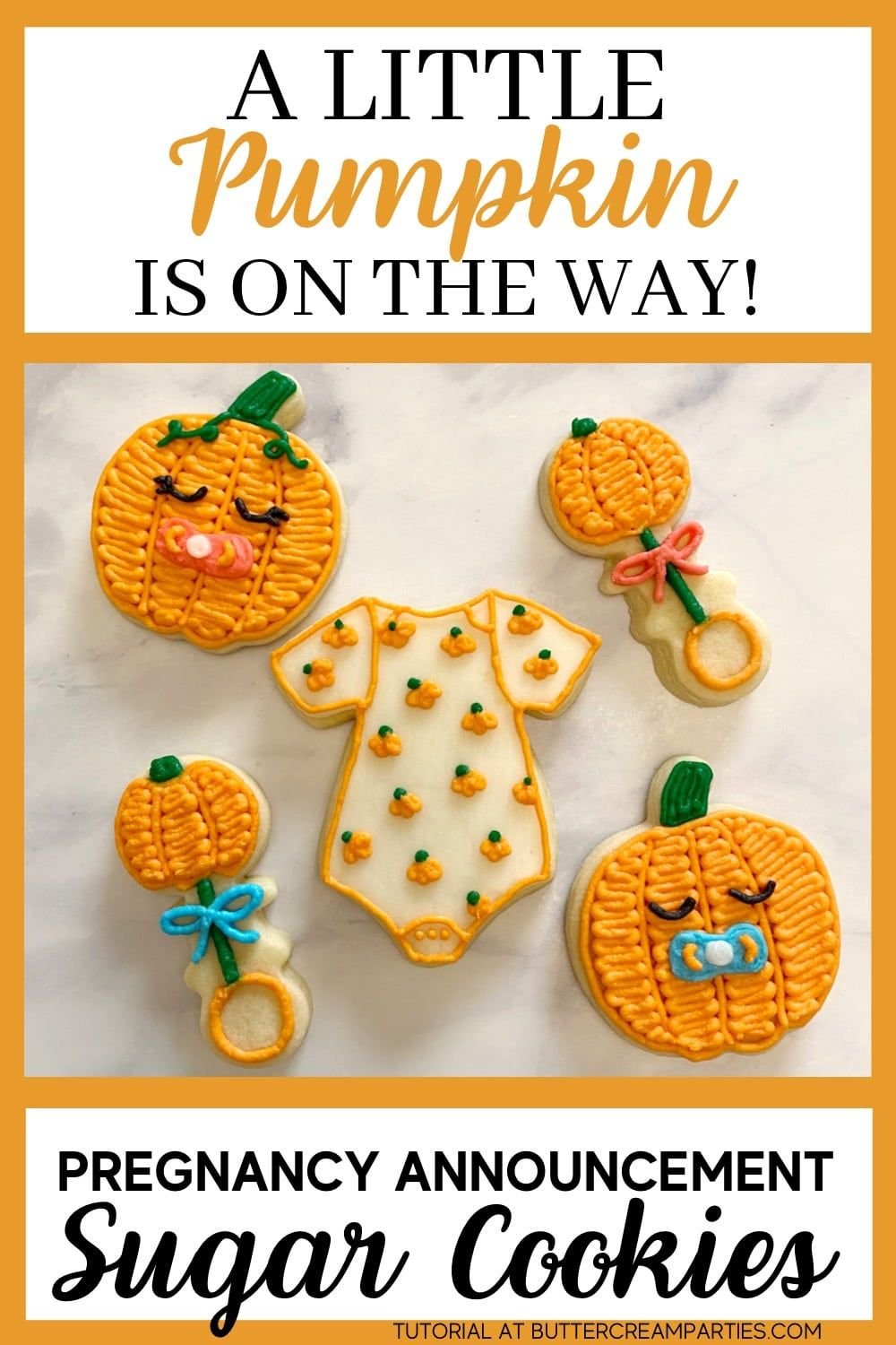 'Pumpkin-Themed Baby Shower Cookies'