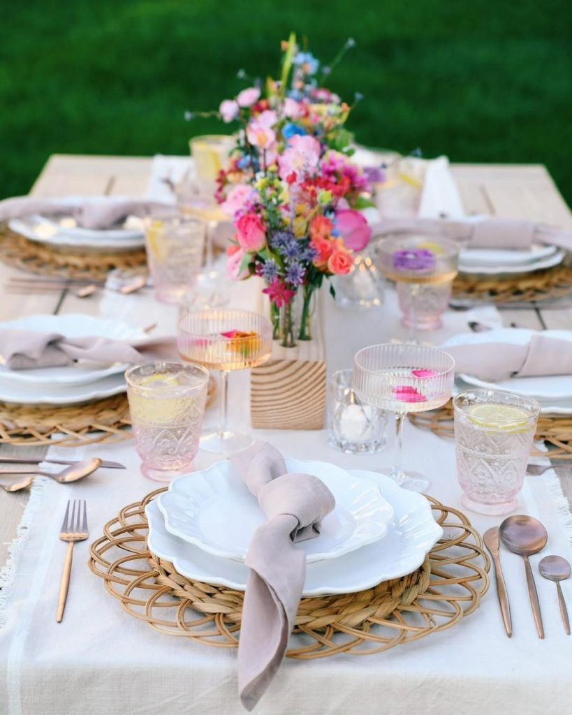 Rattan Charger Table Setting