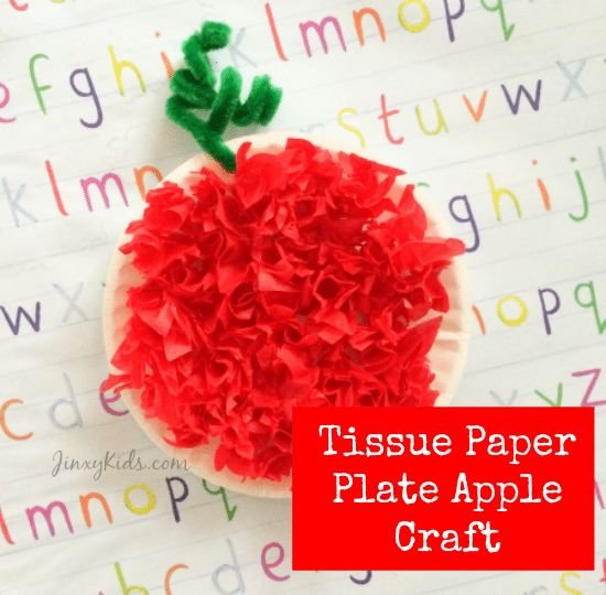 Tissue Paper Apple Craft