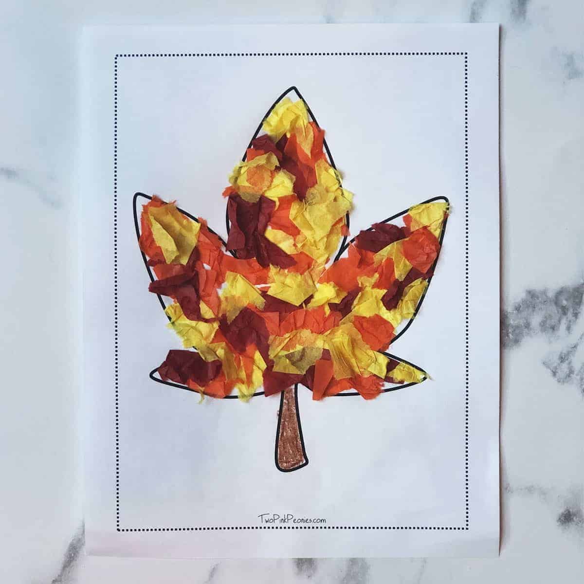 Tissue Paper Leaf Craft