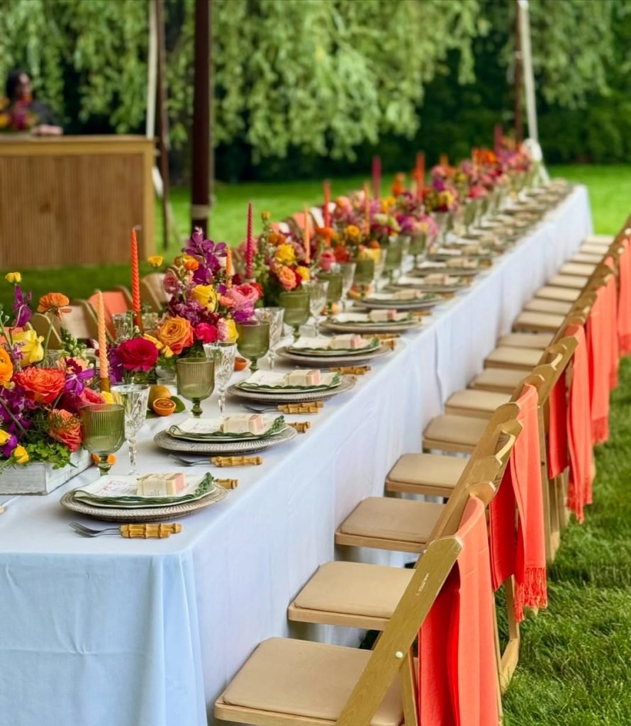 Vibrant Pavilion Wedding Setting