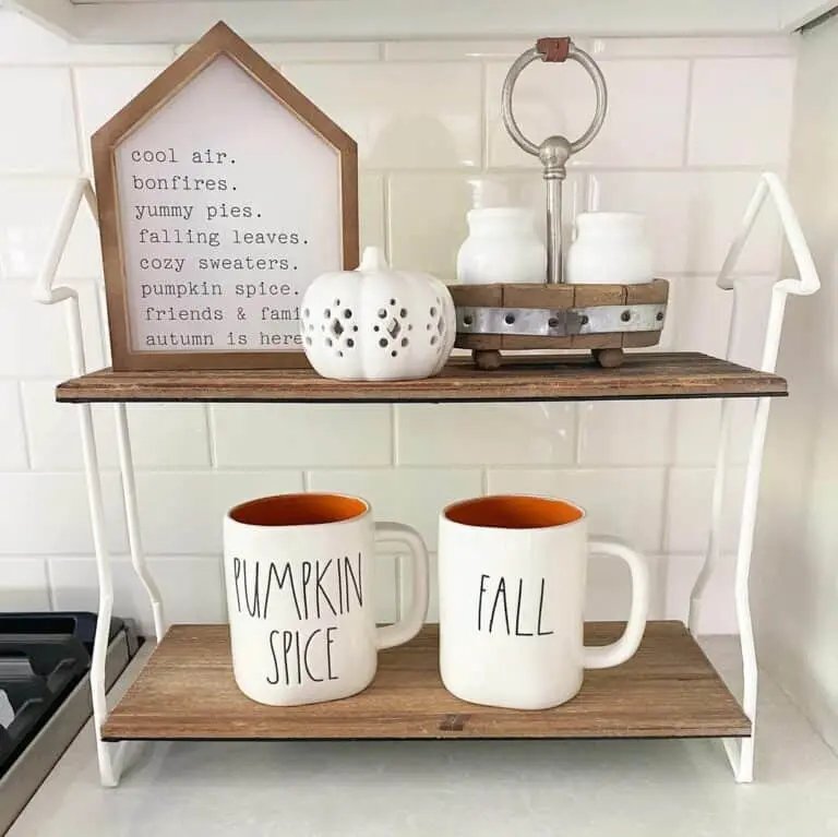 White and Wood Tiered Tray