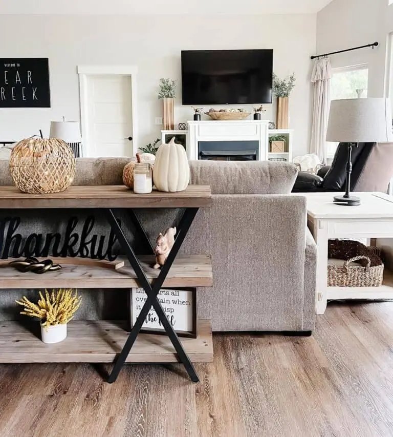 Wicker Pumpkins and Sign