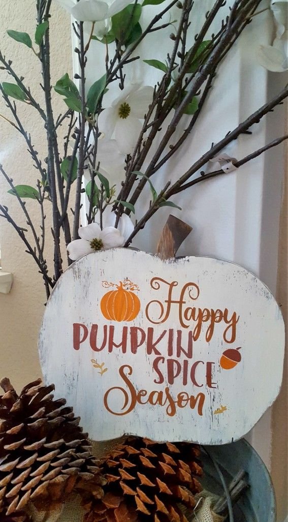 Wood Pumpkin Decoration Sign