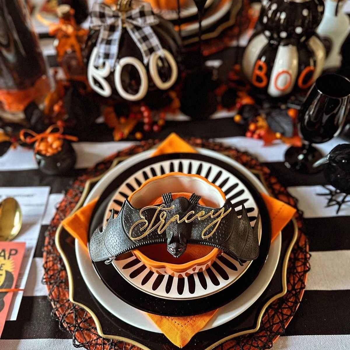 Bat-Themed Table Place Cards