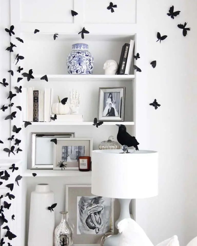 Black and White Bookcase Decor