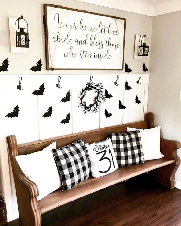 Black and White Farmhouse Entryway