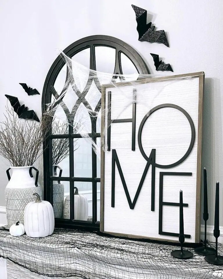 Black and White Mantel Display