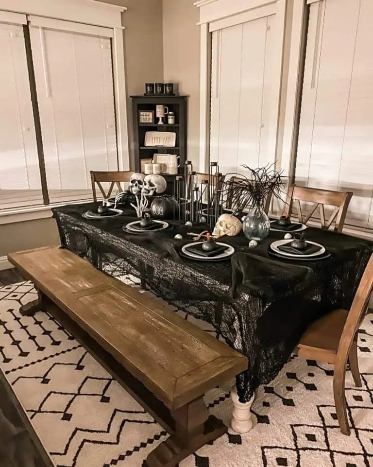 Black and White Table Setting