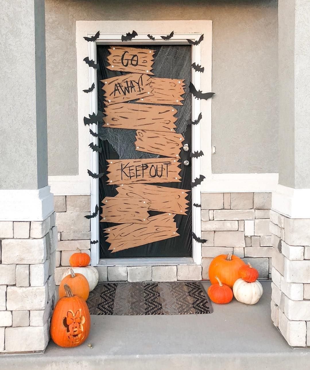 Boarded Front Door Display