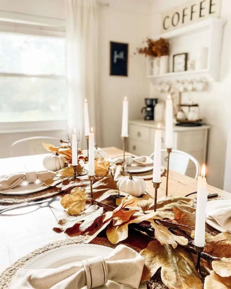 Brown and White Tablescape