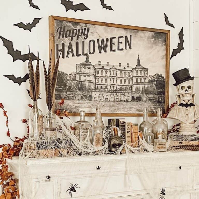 Cobweb Halloween Table Decor