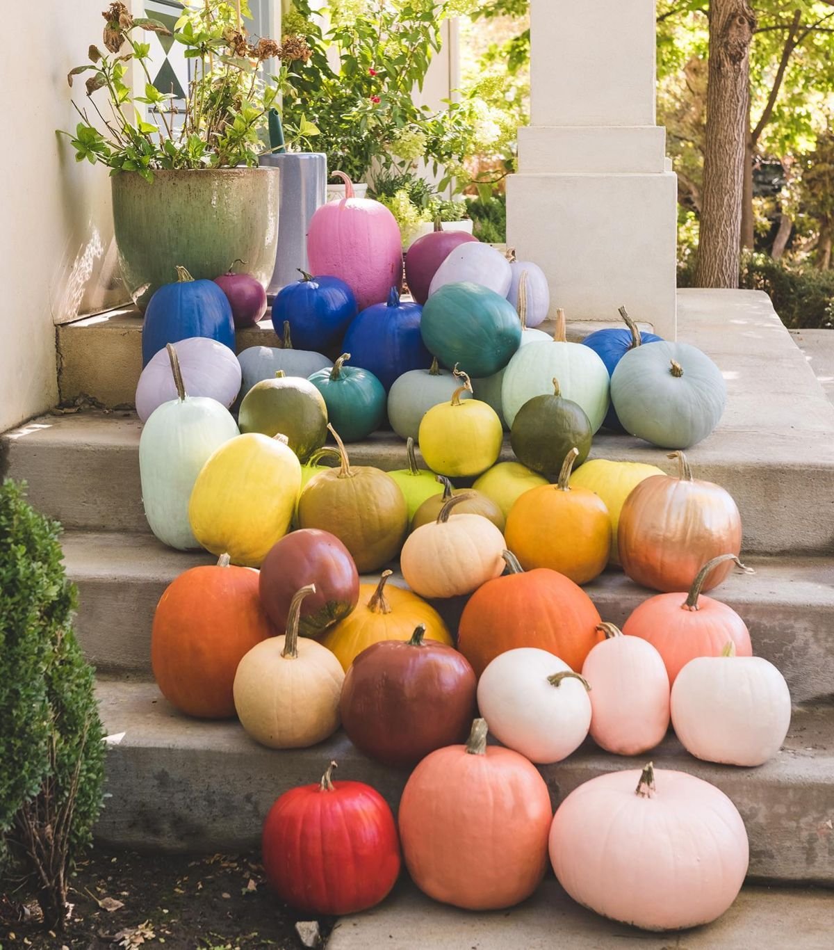 Colorful Painted Pumpkins