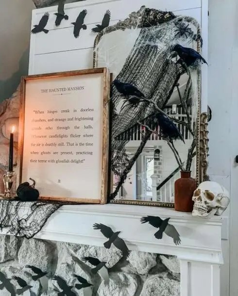 Edgar Allan Poe Mantel Decor