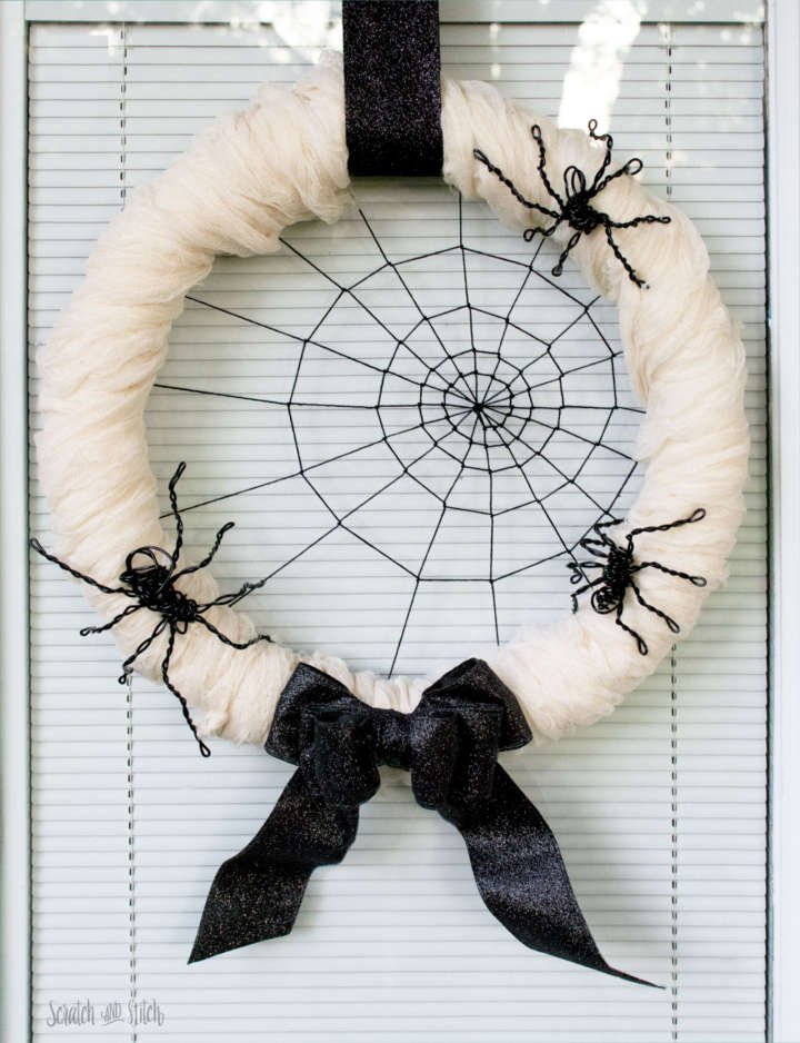 Elegant Spider Web Wreath