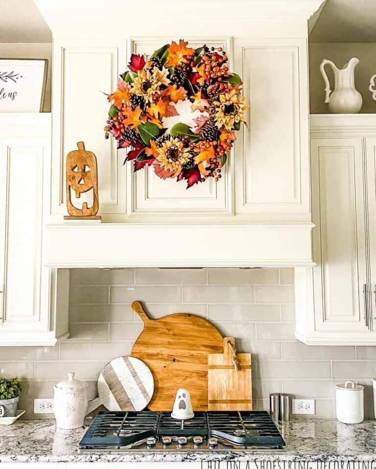 Fall Wreath Kitchen Decor