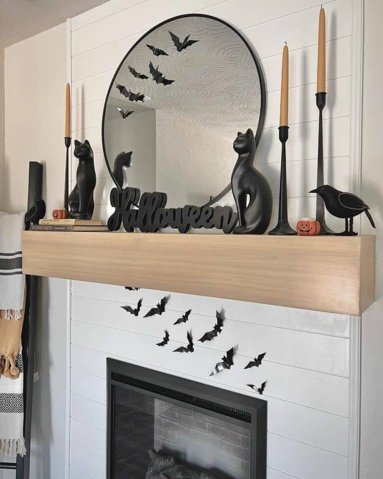 Farmhouse Halloween Cat Decor