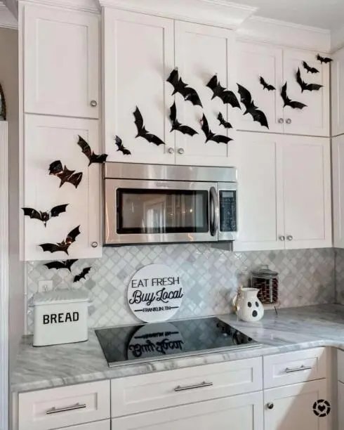 Faux Bats on Cabinets