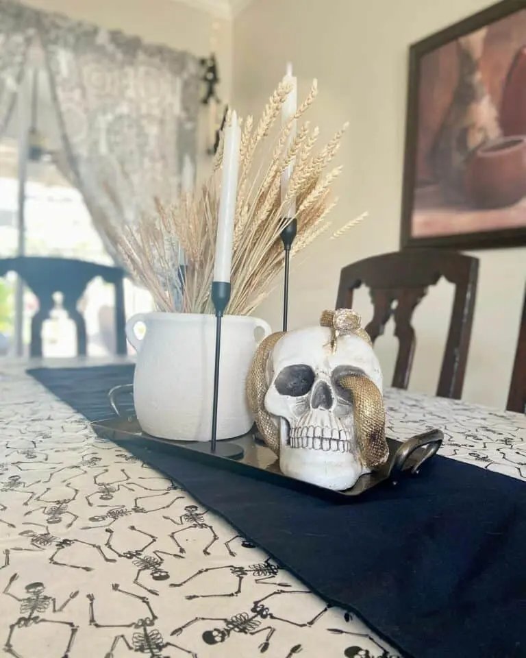 Golden Snake Skull Decor
