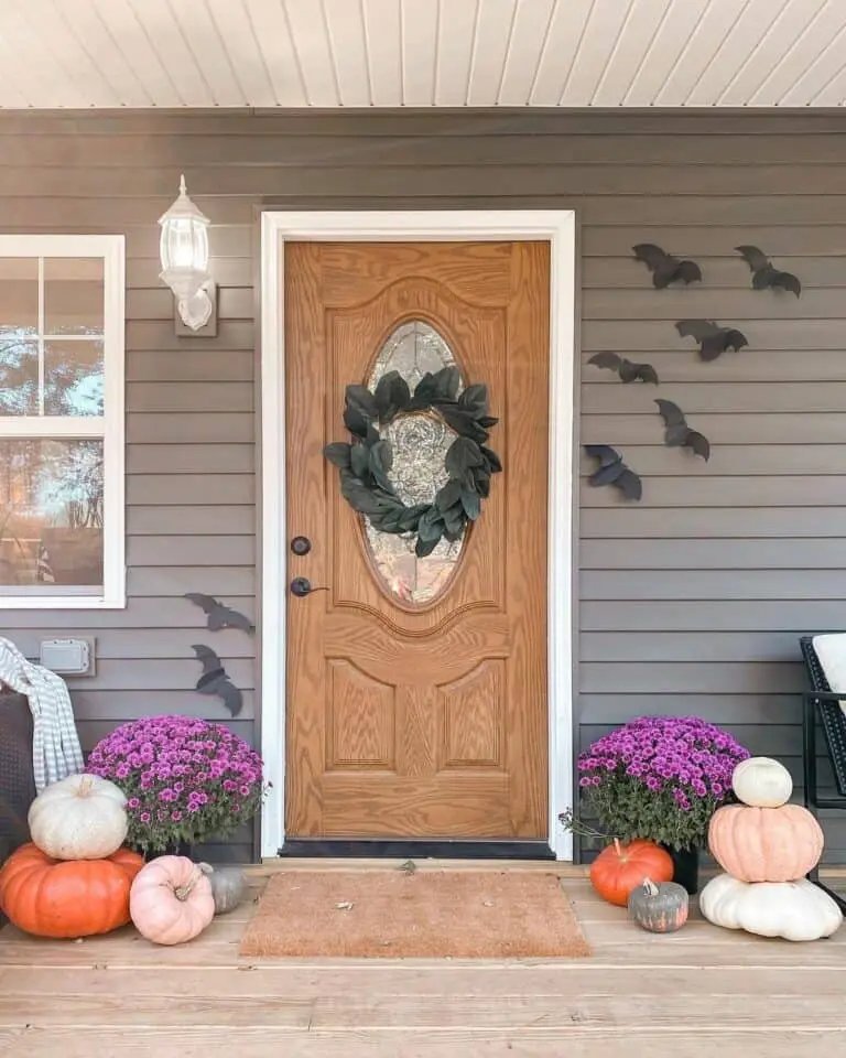 Gray Siding with White Trim