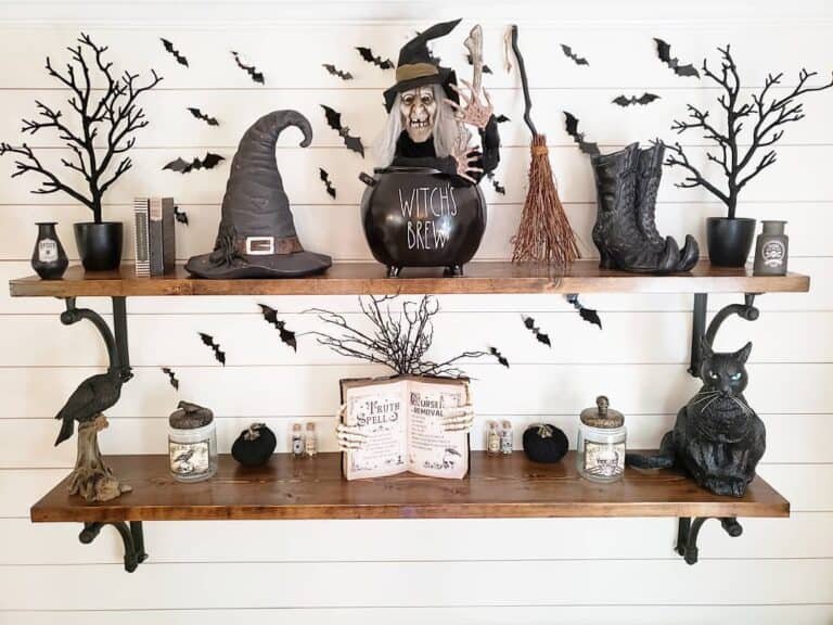 Halloween Black Cat Entryway Decor