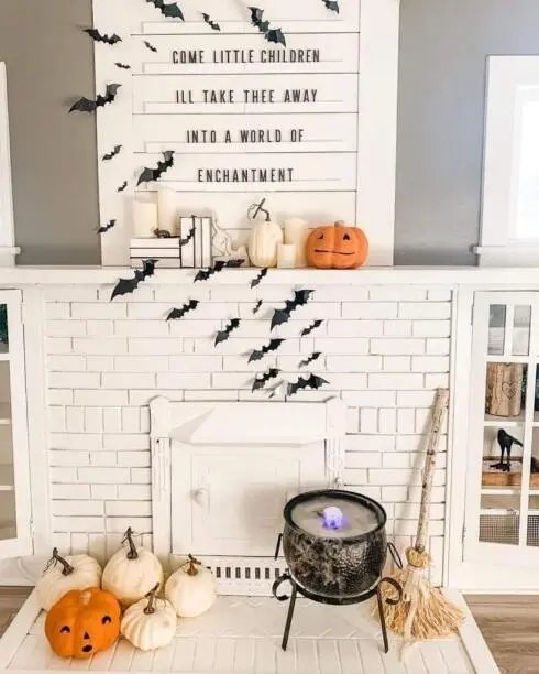 Pumpkin and Bat Decor