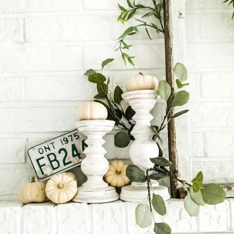 Pumpkin Patch on White Brick
